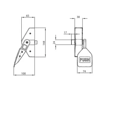 PUSH PAD PUL1S SATIN NIKL výkres